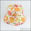 Bonnet/Skl Casquettes Chapeaux Chapeaux Foulards Gants Accessoires De Mode 2021 Été Soleil Pour Femmes Hommes Panama Seau Cap Fruits Pastèque Orange Bana