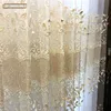 Europäischer Fenstervorhang-Tüll für Wohnzimmer, Esszimmer, Schlafzimmer, durchsichtiges Garn, Tür, transparente Stickerei, hochwertig, 211203