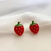 Stud Blucoome anime örhängen söt härlig jordgubbe hög kvalitet för kvinnor dagliga julörningar mode smycken