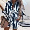 Kvinnors spårningsdräkter 2023Spring Casual Two Piece Set Womens Outfits Leopard Print Button Shirt Top and Shorts 2 Set Summer Women Beach