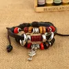 Charm Bracelets Wholesale Personality Beaded Ladies Leather Men Bracelet Small Key Pendant Woven Stainless Steel Accessories JewelryCharm La