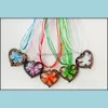 Подвесные ожерелья подвески ювелирные украшения мода сердце лампы стекло цветок мурано чары для ожерелья d3j