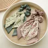 Summer Floral Double Layer Bow Ribbon Hair Tie Elastic Hair Rope Temperament Hairband