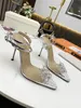 Projektanci luksusowe sukienki Sandały Wieczór Slingback Satynowe kokardki buty szpula szpula obcasy Sandały Kobiet pantof
