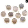 18 мм круглые тигры глаз розовые Quartz Stone Charms Опобавные Gemse Golden Pendated Women Women Jewelry