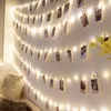 Strängar po clip led Fairy String Lights Garland Outdoor Christmas Tree Decoration Wedding Dekor år 10/5m Street Lampled