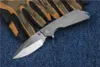 Top Quality High End Flipper Folding Knife D2 60HRC Drop Point Satin Blade Steel Ball Bearing Fast Open Pocket Knives Outdoor Survival Gear