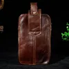 Waist Bags Men Genuine Leather Fanny Pack Cell Phone Cigarette Key Case Coin Purse Pouch Hip Bum Belt Hook BagWaist BagsWaist