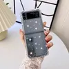 Niedliche Laser Star Loving Heart Handyhülle für Samsung Galaxy Z Flip 3 5G Clear Cover Schutzhülle