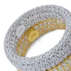 Anello con timbro in argento sterling 925 di qualità pieno ghiacciato zirconi cubici uomo donna anelli di fidanzamento gioielli con fascino per regali 2110128648892