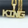 Forefront Trend Men's Hip Hop Punk Style KING Letter Pendant Necklace Birthday Party Gift Necklaces201D