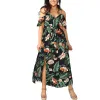 2022 women summer boho floral slip plus size dress New Bohemian floral suspender dresses women's large
