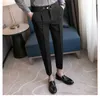 9 Część dla mężczyzn plisowane spodnie Koreańska moda kokska koktajl streetwear Casual Spant Men's Formal Spodni Sfers Chinos 2024 Nowa marka