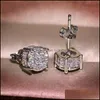 Oorknopjes Sieraden Studs Geel Wit Verguld Sprankelende Cz Gesimuleerde Diamant Voor Mannen Vrouwen 159 T2 Drop Levering 2021 2Wmuq7939541