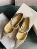Women flat shoes luxury design flats Baily glitter pumps ankle strap strass pointed toe outdoor walking pumps with box