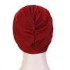 Beanie/Skull Caps Women's Elegant Stretchy Hat Turban panna Cross India Head Wrap Chemo Solid Color Bandana Muslim Scarf Girl Cap Davi22