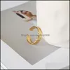 Полосовые кольца ювелирные изделия IRREGAR CONGAVE-CONVEX SAMPT 925 SERLING SIER TIN FOIL Paper Open Ring для женщин против Allergy YMR521 Drop Delivery 2021