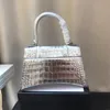 Bolsos de diseñador de alta calidad Bolsos de dama Bolsos de hombro Bolsos de moda Cuerpo cruzado Media luna Patrón de cocodrilo de lujo Bolso retro de cuero genuino Bolso con asa clásica