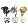 Astrology Symbolen Wiccan roestvrijstalen pentagramster hanger ketting voor heren vrouwen positieve vijfpuntige sterrencharm doos ketting 2,4 mm 24 inch zilver/ goud/ zwart