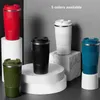 Tazza thermos da caffè doppia in acciaio inossidabile da 380 ml / 510 ml con custodia antiscivolo Bottiglia termica da viaggio per boccetta per auto 220509