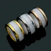 0,9mm klassisch Keramik Spring Ring Modepaar Eheringe für Männer Frauen 316L Titan plattiert 18K Gold Designer Ringschmuck