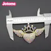 20 Pcs/Lot Wholesale Price Fashion Jewelry Brooches Crystal Rhinestone Wing Heart With Crown Angel Brooch Pin For Decoration/Gift