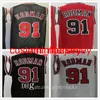 Üst Kuzey Carolina Erkek Retro Vintage # 23 İsim Tüm Stilleri Ile Kırmızı Beyaz Siyah Erkek Scottie 91 Rodman 33 Pippen Dennis Basketbol Formaları S-2XL