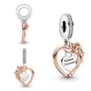 Pandents de prata autênticos s925 femininos faça você mesmo joias de luxo ajuste pandora pulseira colares encantos de designer de alta qualidade com caixa