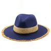 Бумажная соломенная панама шляпа летняя широкая крана солнце