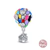 925 Silver Fit Pandora Charm 925 Bracelet House Car Train Train Series Sharms مجموعة قلادة DIY Fine Beads Jewelry