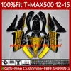 Fairings de molde de injeção para Yamaha tmax-500 max-500 tmax500 12 13 14 15 corpo 113NO.49 t max500 tmax max 500 2012 2013 2015 T-MAX500 preto 12-15 OEM bodywork