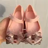 Sandalo da bambina estivo carino antiscivolo per bambini all'aperto sandali per bambini designer scarpe in gelatina per bambini scarpe piatte da spiaggia con bocca di pesce