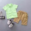 2019 été nouveau coton garçon costumes décontracté coton garçon enfants portent bébé t-shirt + short pantalon 2 pièces de garde-robe conjointes G220509