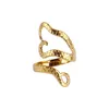 Bröllopsringar för kvinnor bläckfisk stil ring kvinnors rostfritt stål öppet fingerguld färg geometri smycken present edwi2222