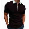 Polos pour hommes été 2022 coton luxe à manches courtes T-shirts chemises à revers zip hommes décontracté surdimensionné pour hommes hommes hommes hommes