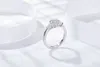 Moissanite 925 Sterling Silver Rings Simples promessa noivado de casamento Presente de amor