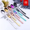 Korean Stainless Steel Dinner Fork Spoon Bulk 5 Colors