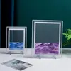 Decorative Objects & Figurines Moving Sand Paintings Art Picture Round Glass 3D Deep Sea Sandscape Motion Display Flowing Frame Painting