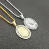 Pendant Necklaces Religious Virgin Mary Pattern Necklace Women's Fashion Metal Crystal Inlaid Round Accessories JewelryPendant