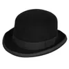 Şapkalar 4 boyut% 100 yün kadın erkek erkekler melon şapka saf ezilebilir kubbe fedora şapka geleneksel billlycock damat kapağı 220812