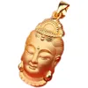 Chaînes pendentif tête Guanyin en or dur mâle et femelle grand bouddha Shakyamuni 24K pendentifChains Llis22