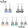 Dangle Chandelier Vintage Ethnic Carved Tassel Earrings Jewelry Hollow Out Flower Bells Drop For Women Long Ear Accessories Deliver Dhg3A