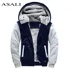 ASALI Bombacı Ceket Erkekler Marka Kış Kalın Sıcak Polar Fermuar Mens Sportwear Eşofman Erkek Avrupa Hoodies Için 220325