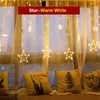 Strings Outdoor Led Curtain String Light 3.5M 96 Leds Solar Powered Waterproof Fairy Decoration Star Moon Atmosphere Lighting Garden