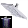 1Pc Shower Head Square Light Rain Water 26 Home Bathroom Led Changing 7 Colors For Dropship Apr12 Drop Delivery 2021 Heads Faucets Showers