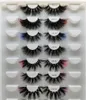 Newest 3D Mink Eyelashes Colorful 100% Mink Lashes Mix Color Pink Blue Red White False Fluffy Soft Cilias Vendor