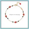 Braccialetti con ciondoli Gioielli Stile europeo e americano Personalità della moda Tendenza Temperamento Serie di insetti Smalto Coccinella Cuore rosso fortunato