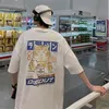 Privathinker Cat Cartoon 그래픽 남자 Tshirt 캐주얼 헐렁한 짧은 소매 티셔츠 일본식 스타일 대형 티셔츠 남자 의류 220708