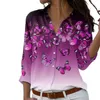 Blouses Femme Chemises Femmes Blouse Design Plus Taille Col V Manches Longues Chaînes Imprimer Tout Match Cardigan Attrayant Lâche Dames TopsWome