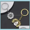 Keychains Accessoires de mode M￩talcl￨le Pendant le pendentif de trousseau Sunflower Vous